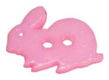 Kinderknopf als Hase in rosa 18 mm